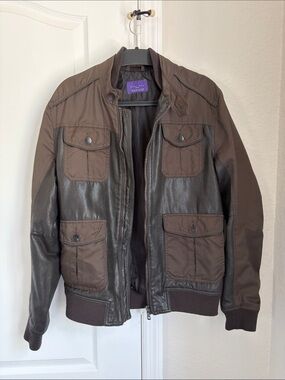 Zara Brown Bomber Motorcycle Jacket